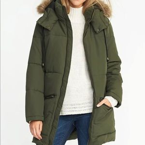Hunter/Olive Green Long Hooded “Frost Free” Parka